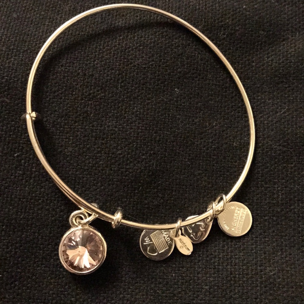 Alex and Ani light pink stone bracelet